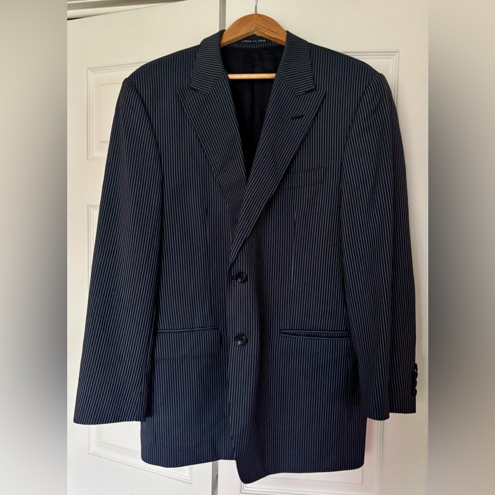 Versace Navy Pinstripe Men's Blazer